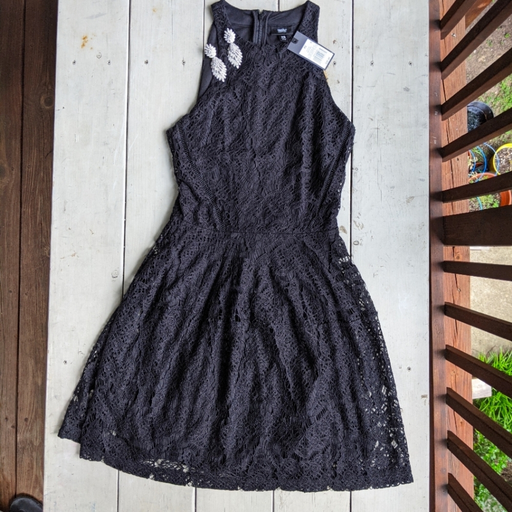 NWT Massimo Black Lace Dress Fit and Flare